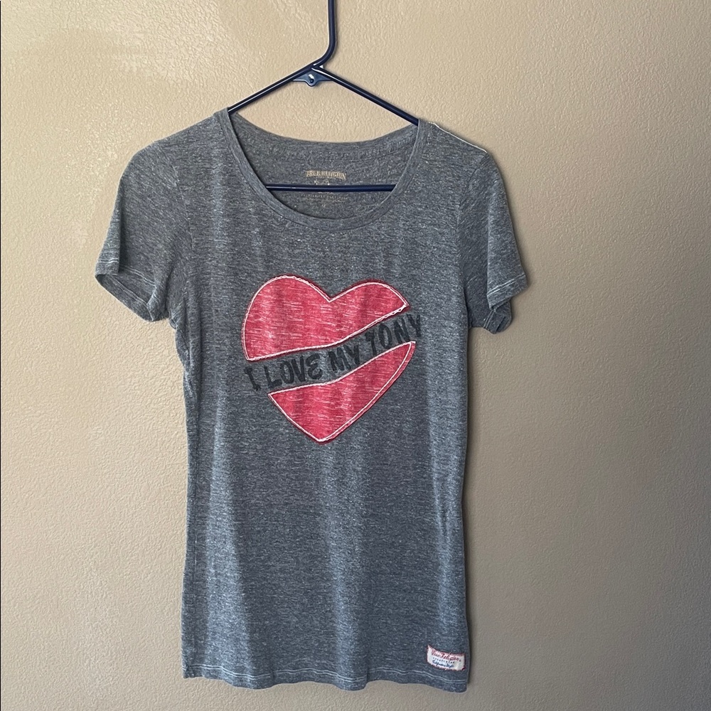 True Religion Gray T-Shirt with Graphic